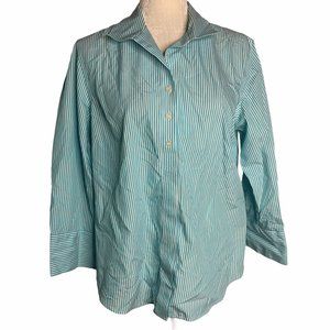 Chicos No Iron Striped Button Front Shirt 44PE